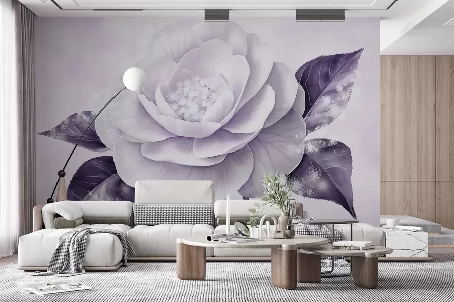 Wall Mural Photo Wallpaper Beautiful peony flower in purple colors w03757v2