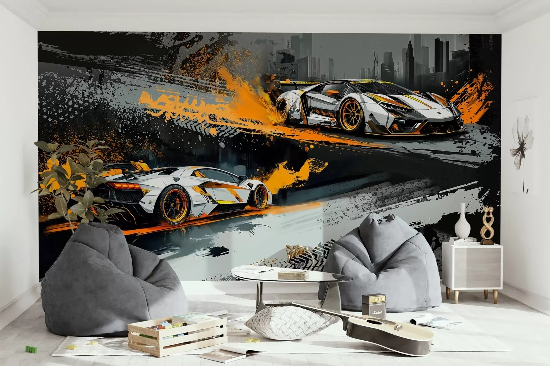 Wall Mural Photo Wallpaper hard grange style, expressive, dinamic sport cars w03721