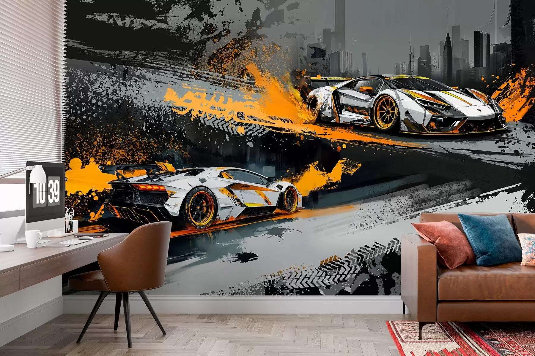 Wall Mural Photo Wallpaper hard grange style, expressive, dinamic sport cars w03721
