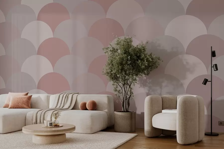 Wall Mural Photo Wallpaper stylish scales in shades of dusty rose gray and beige w03722