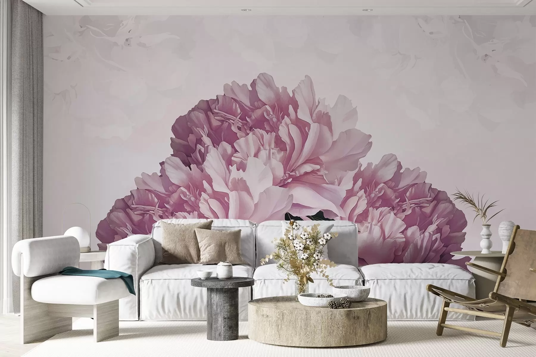 Wall Mural Photo Wallpaper Large pink flowers w03545v1