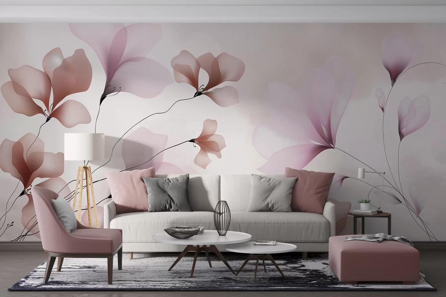 peintures murales Fleurs délicates w03714