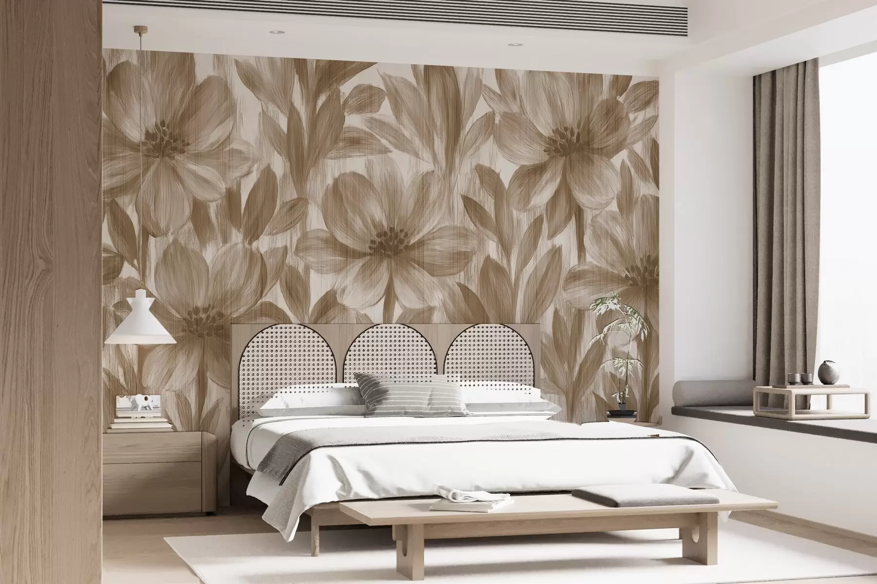 wall murals Stylish watercolor flowers w03821v1