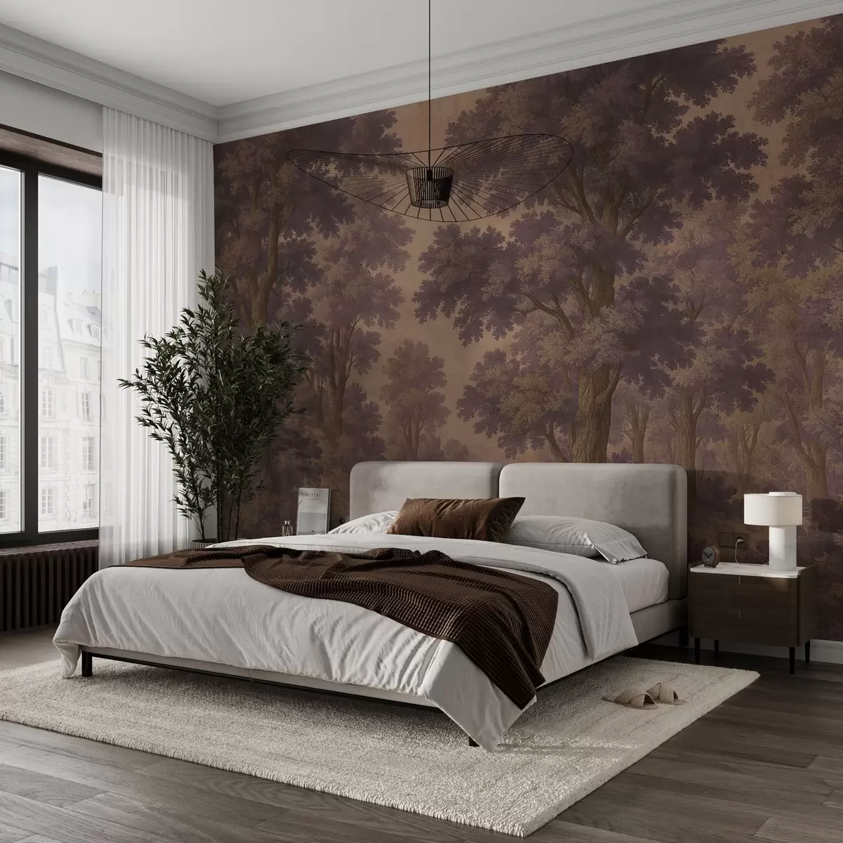 wall murals Modern image of a forest in a grunge style w03822v1