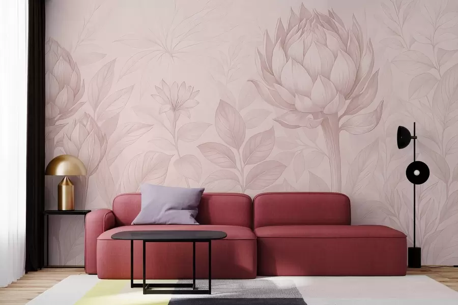 murais de parede Um bouquet delicado de várias plantas w03825v2