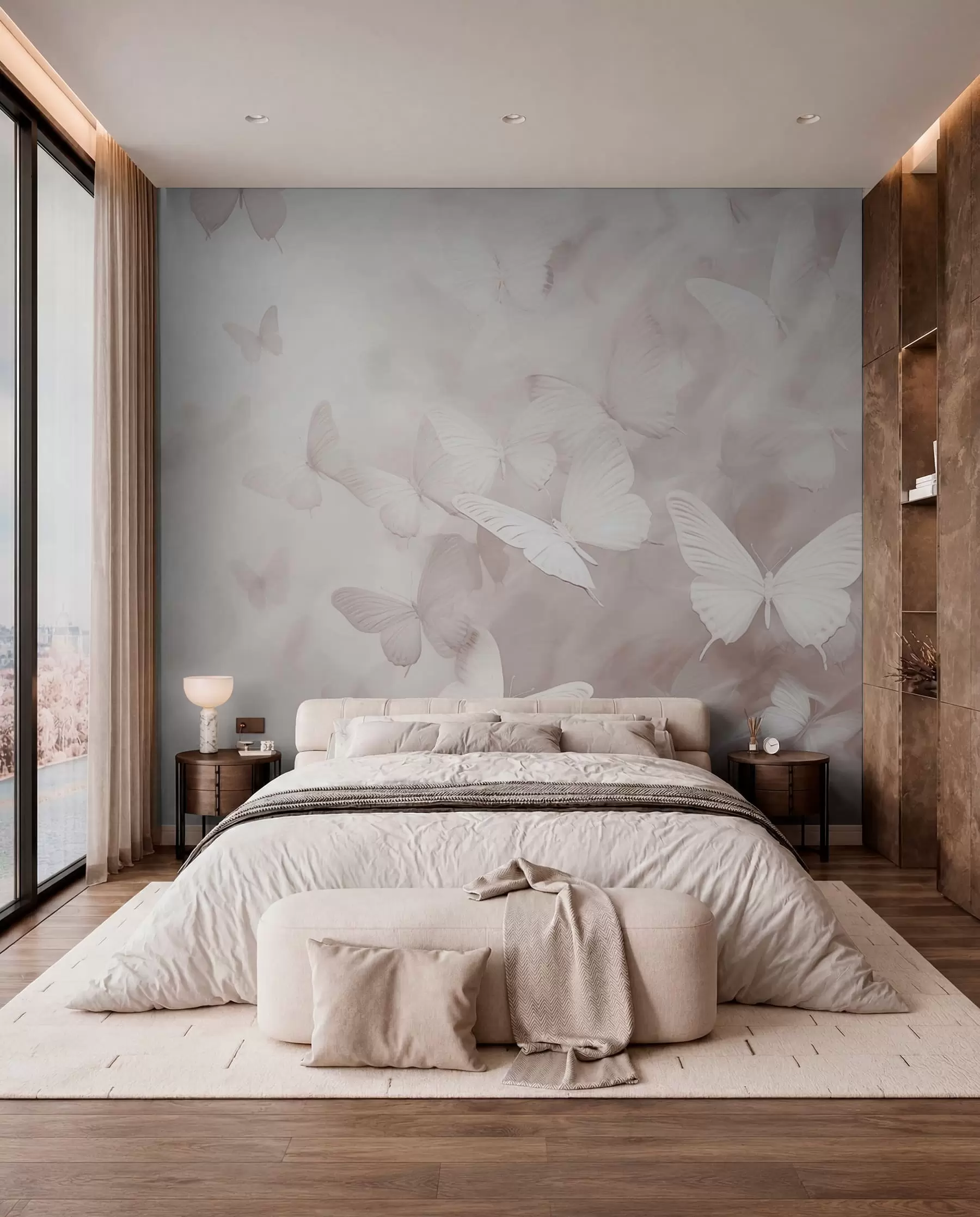 Wall Mural Photo Wallpaper Butterflies in the fog w03841v1