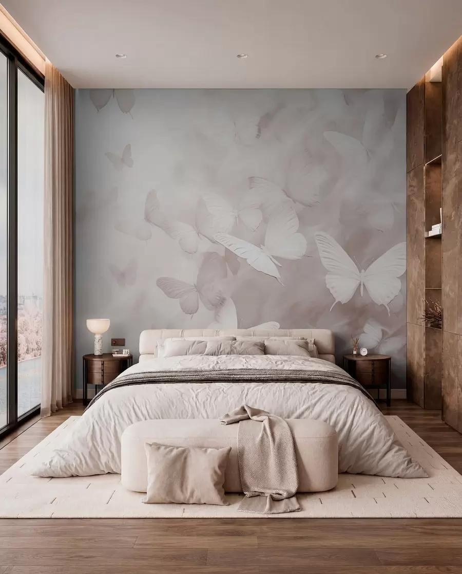 peintures murales Papillons dans le brouillard w03841v1