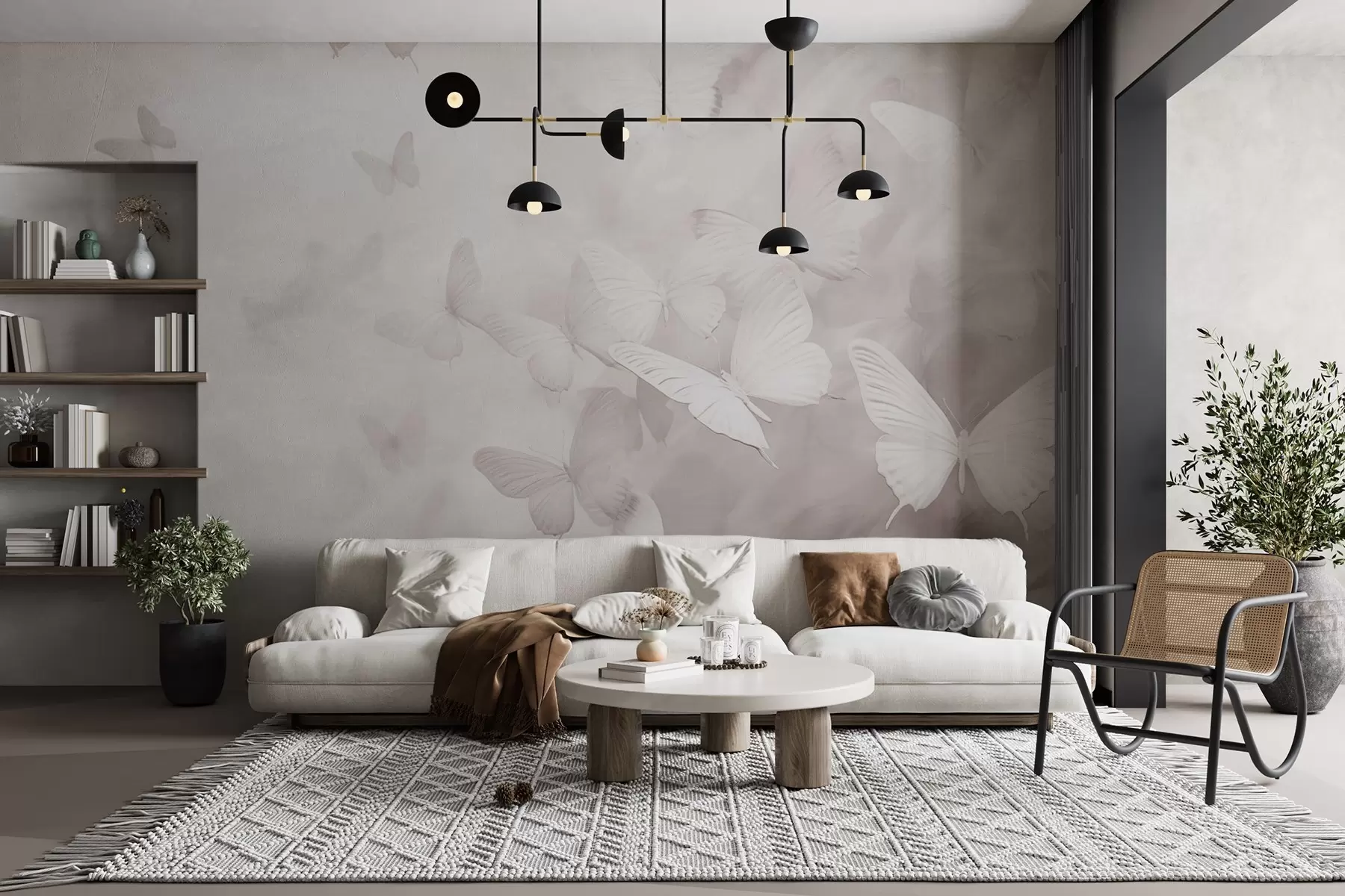 wall murals Butterflies in the fog w03841v1