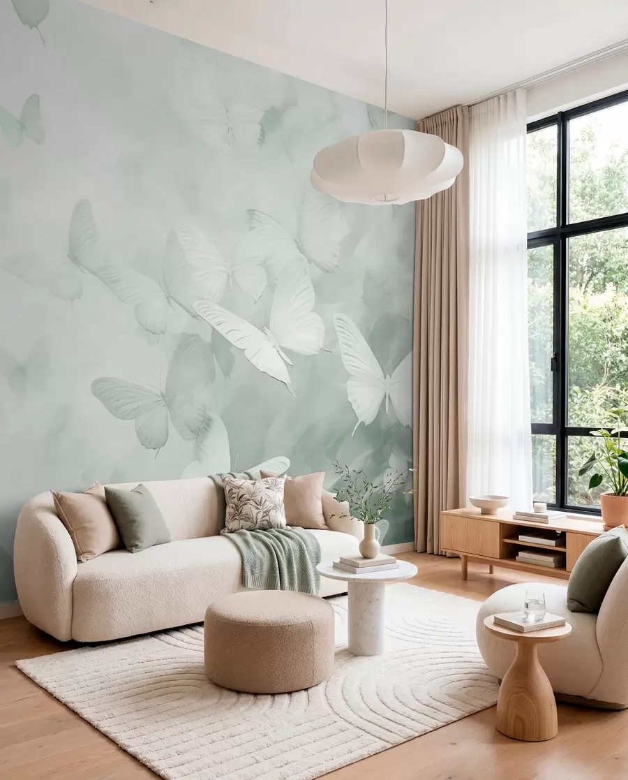 murales Mariposas, tonos verdes w03841v2