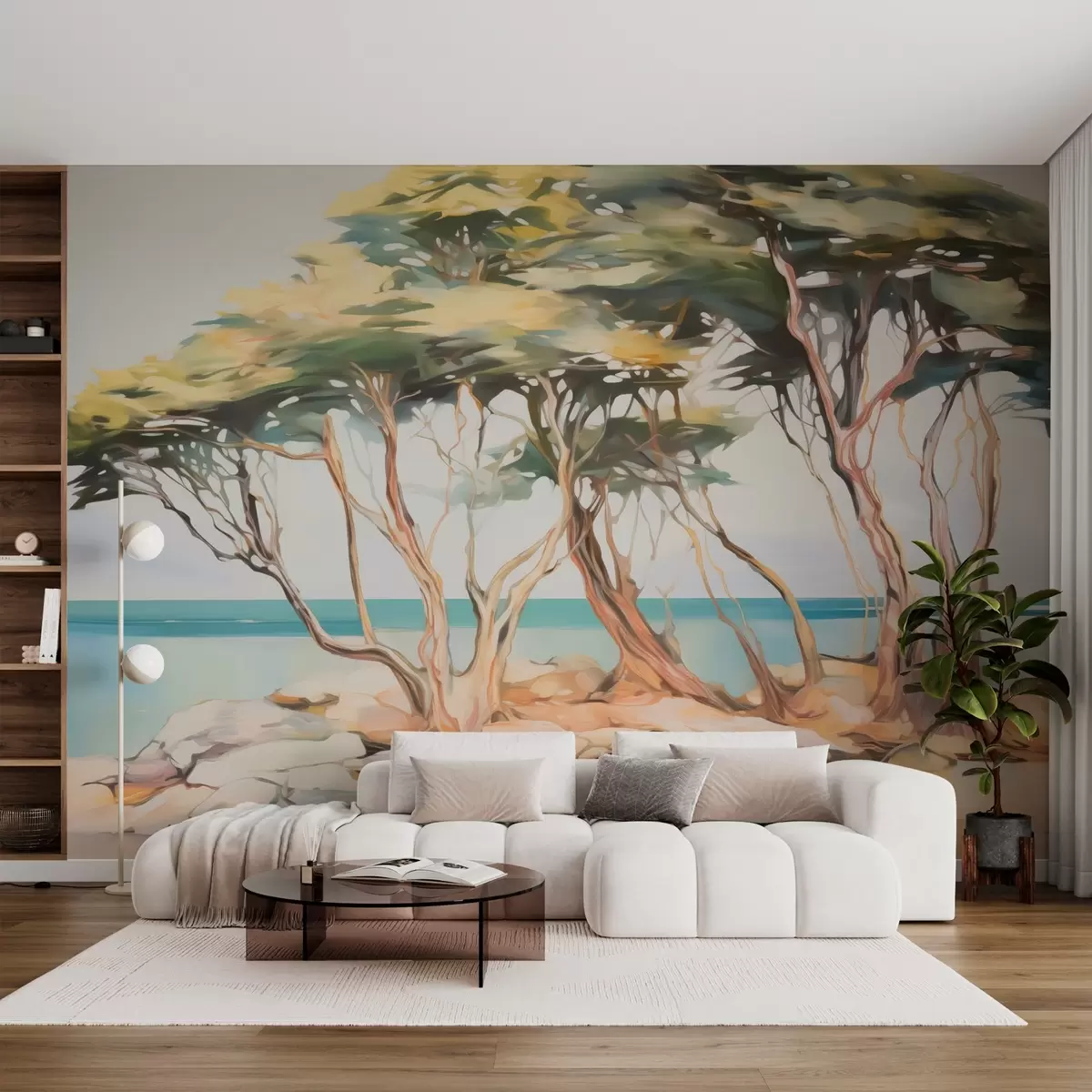 peintures murales Arbres en bord de mer w03855