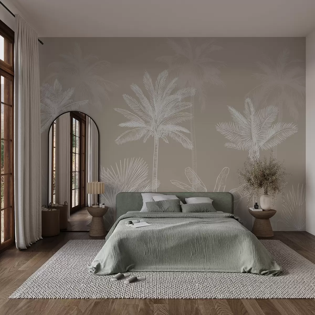 Wall Mural Photo Wallpaper White palm trees w03831