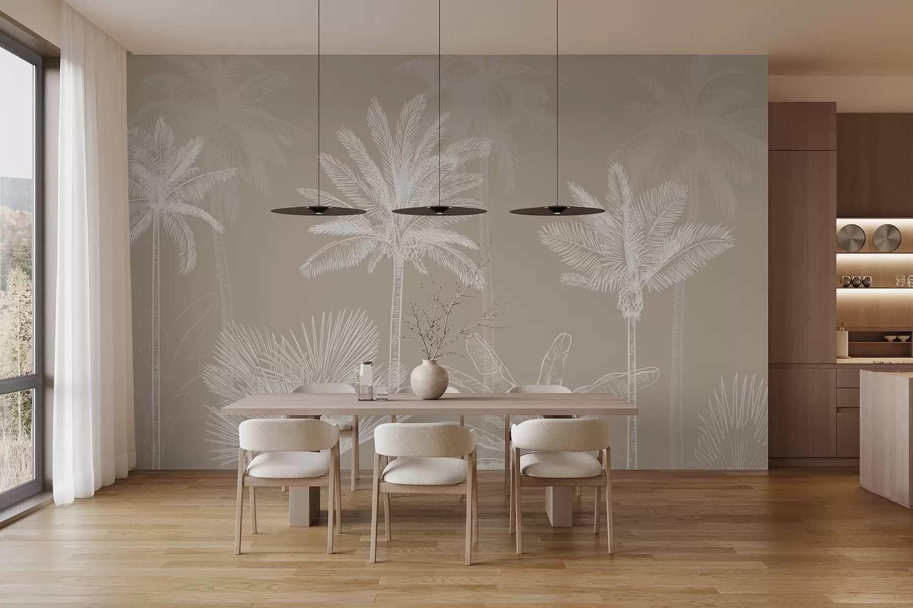 murales Palmeras blancas w03831