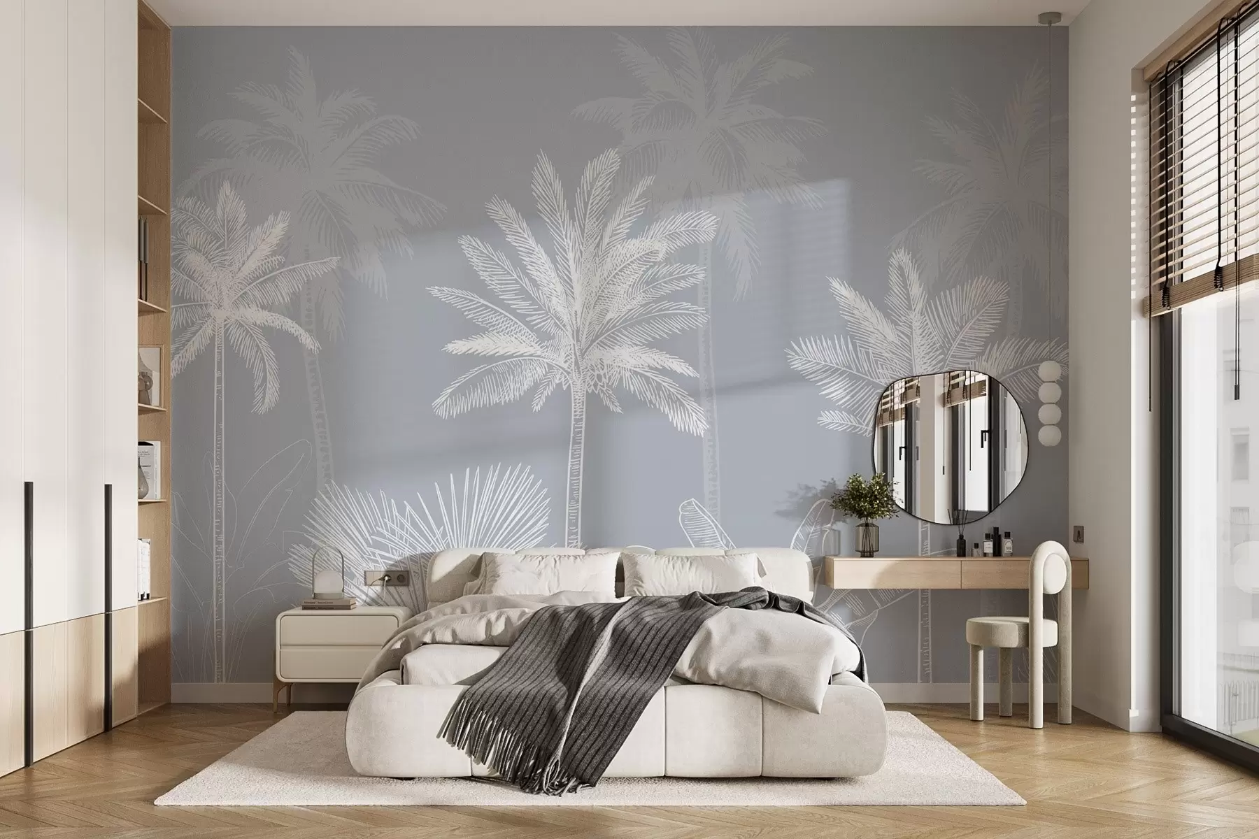 Wall Mural Photo Wallpaper White palm trees w03831v1