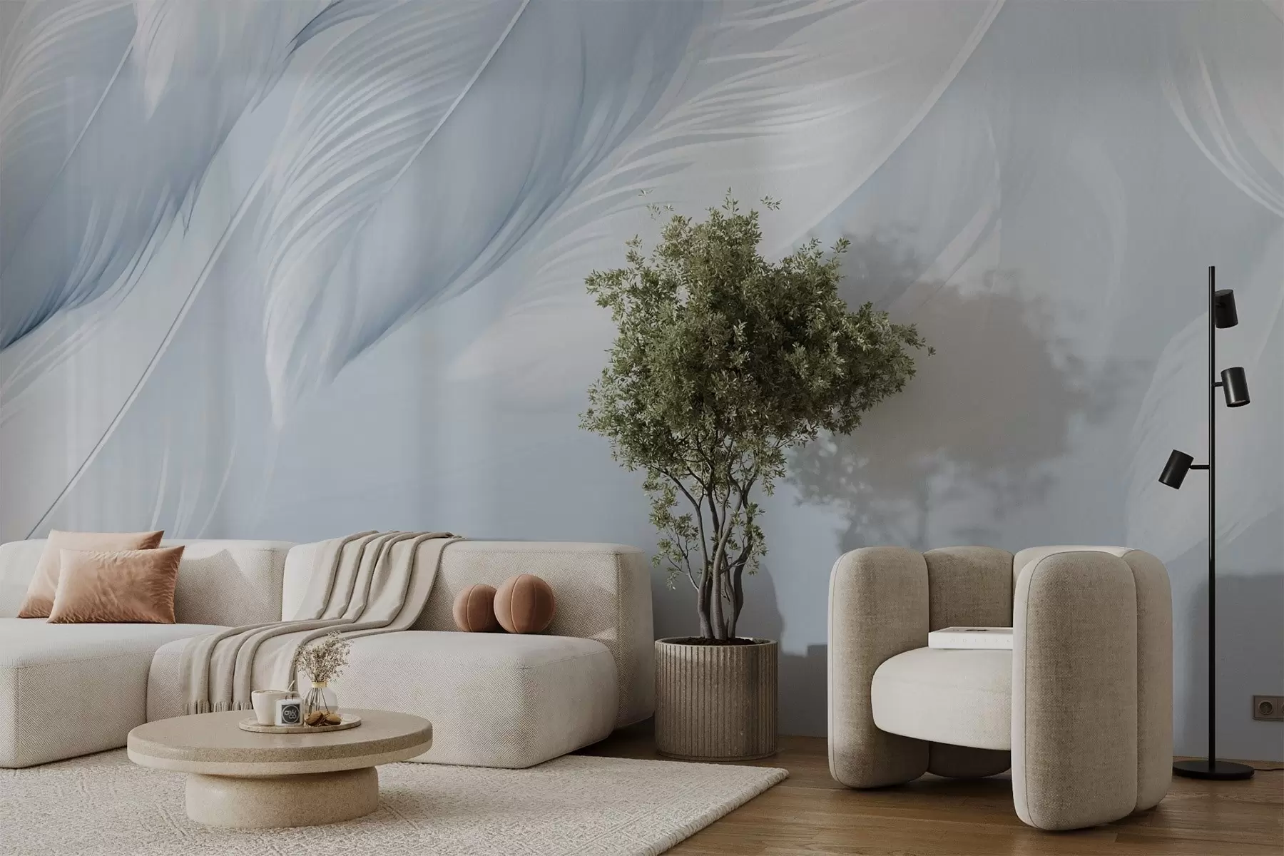 murales Plumas blancas w03833v1