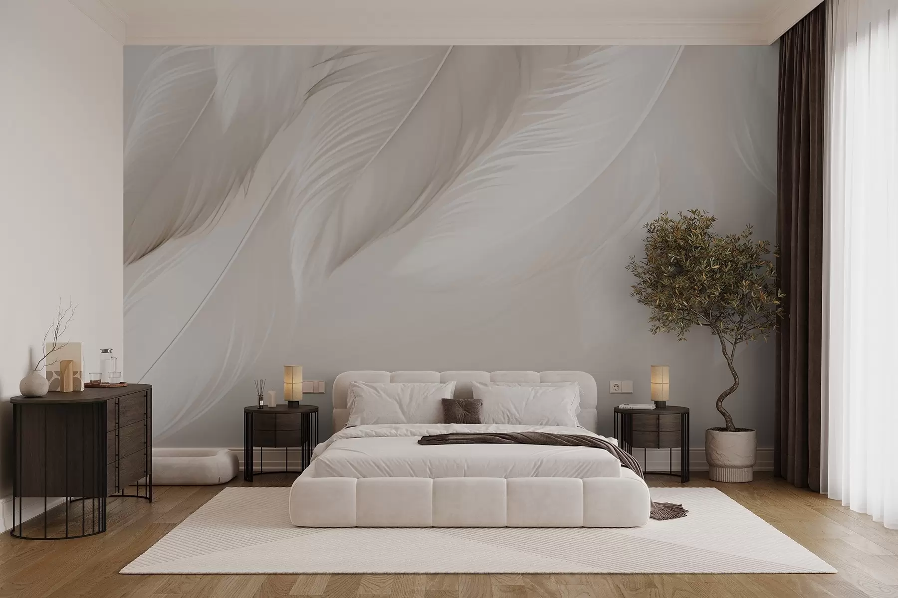 murales Plumas blancas w03833v2