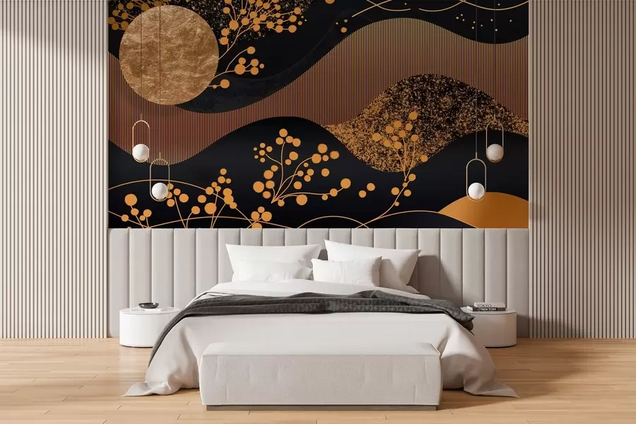 Wall Mural Photo Wallpaper fabulous starry night in abstract style w03764