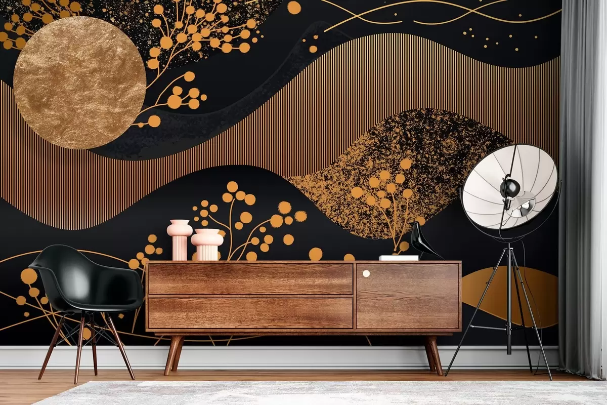 murales fabulosa noche estrellada en estilo abstracto w03764