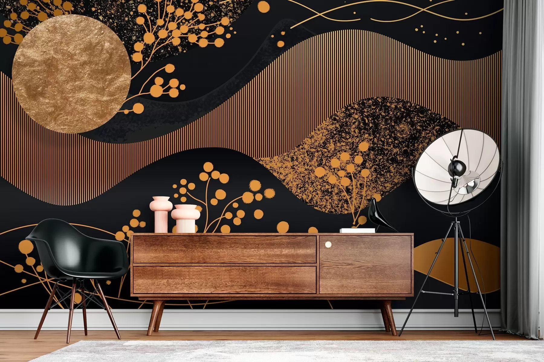 Wall Mural Photo Wallpaper fabulous starry night in abstract style w03764