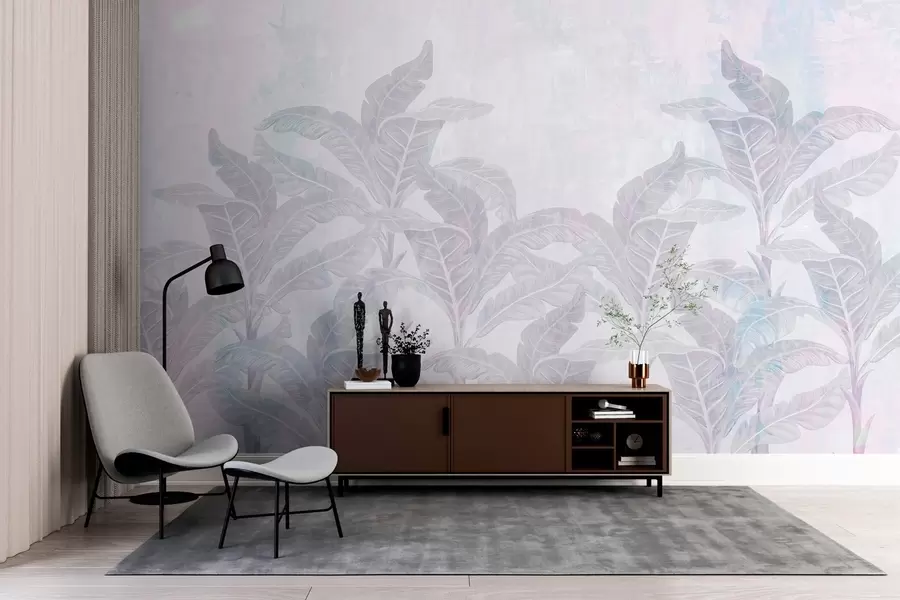 Wall Mural Photo Wallpaper palm trees in a textured retro style w03768