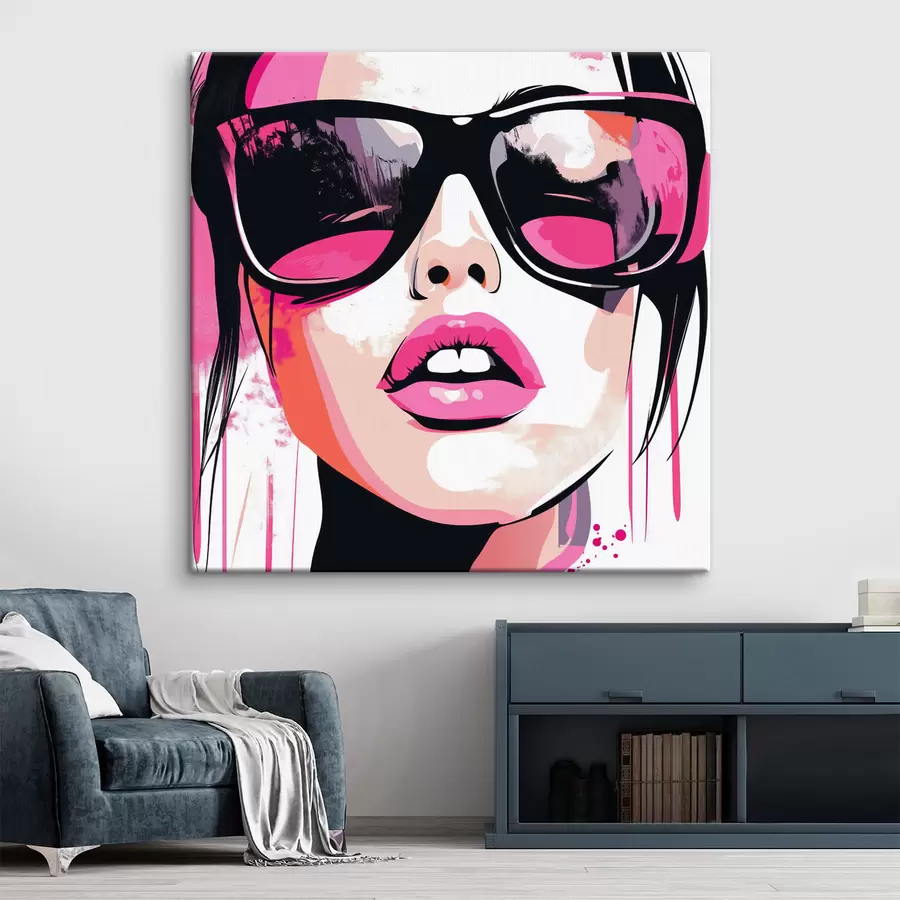 murales Retrato de una chica con gafas s44219
