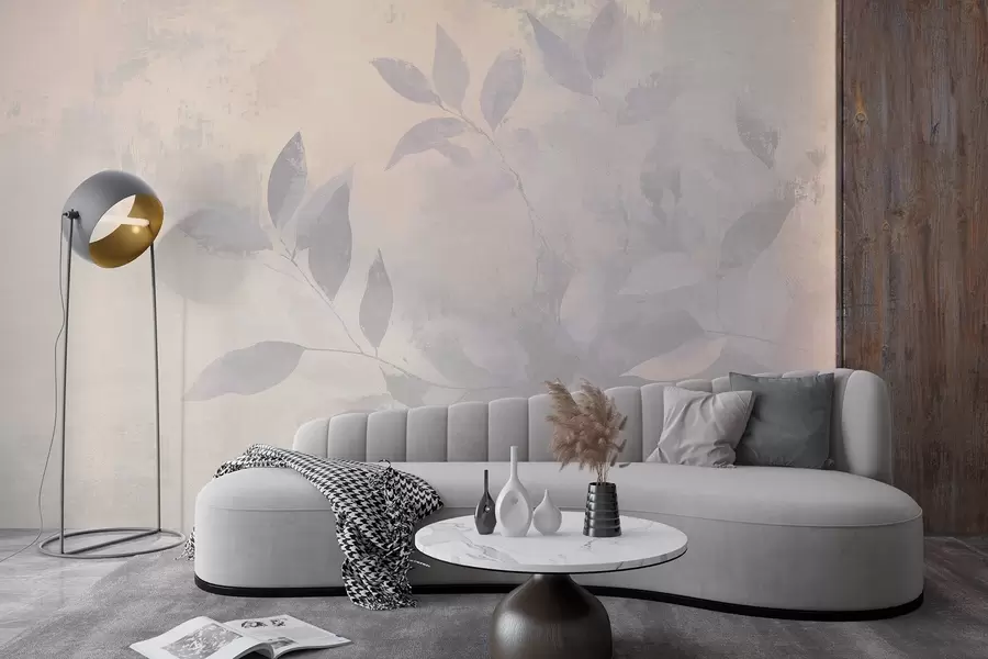 murales Bonitas ramas de árbol, colores beige apagados, abstracción w03882