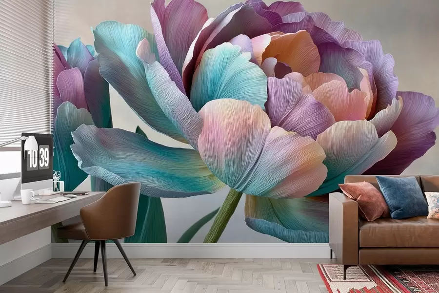 Wall Mural Photo Wallpaper Colorful flower in the style of crepe paper w09076