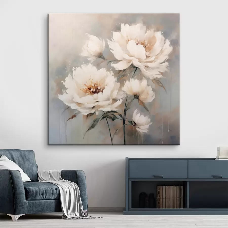 wall murals Airy peonies in pastel shades s43898