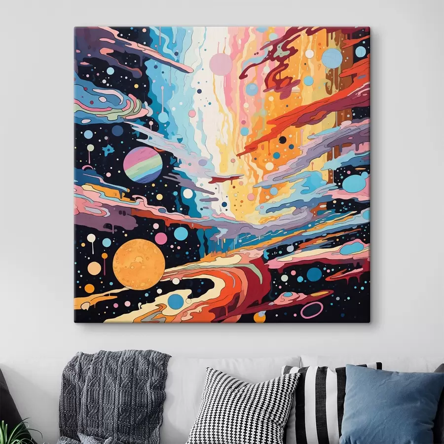murales Universo en movimiento al estilo de la pintura abstracta s44238