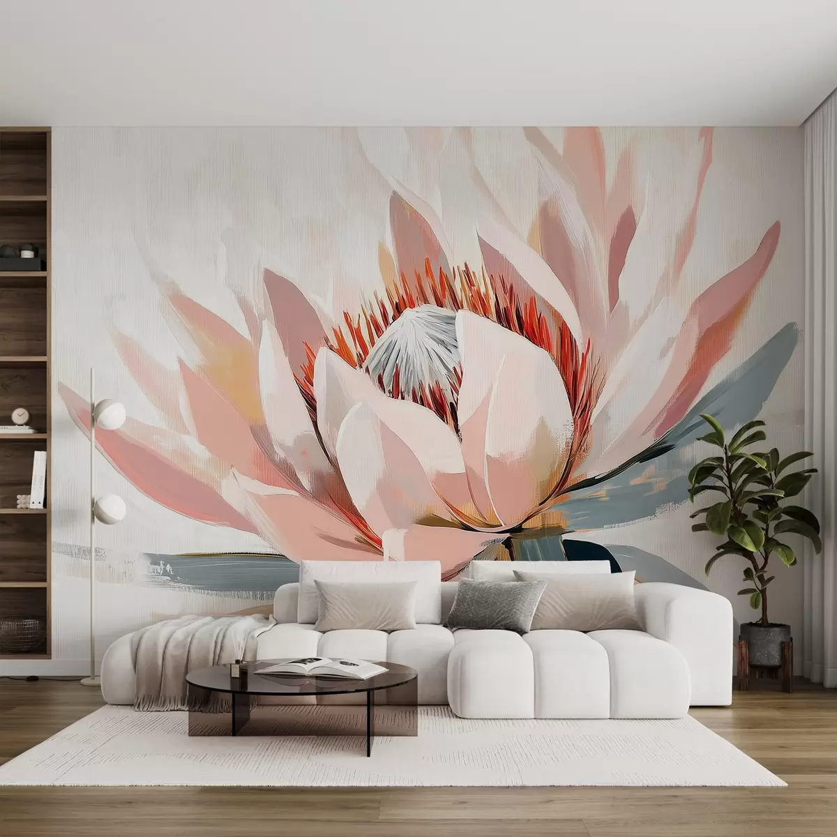 wall murals Large abstract flower acrylic w09066