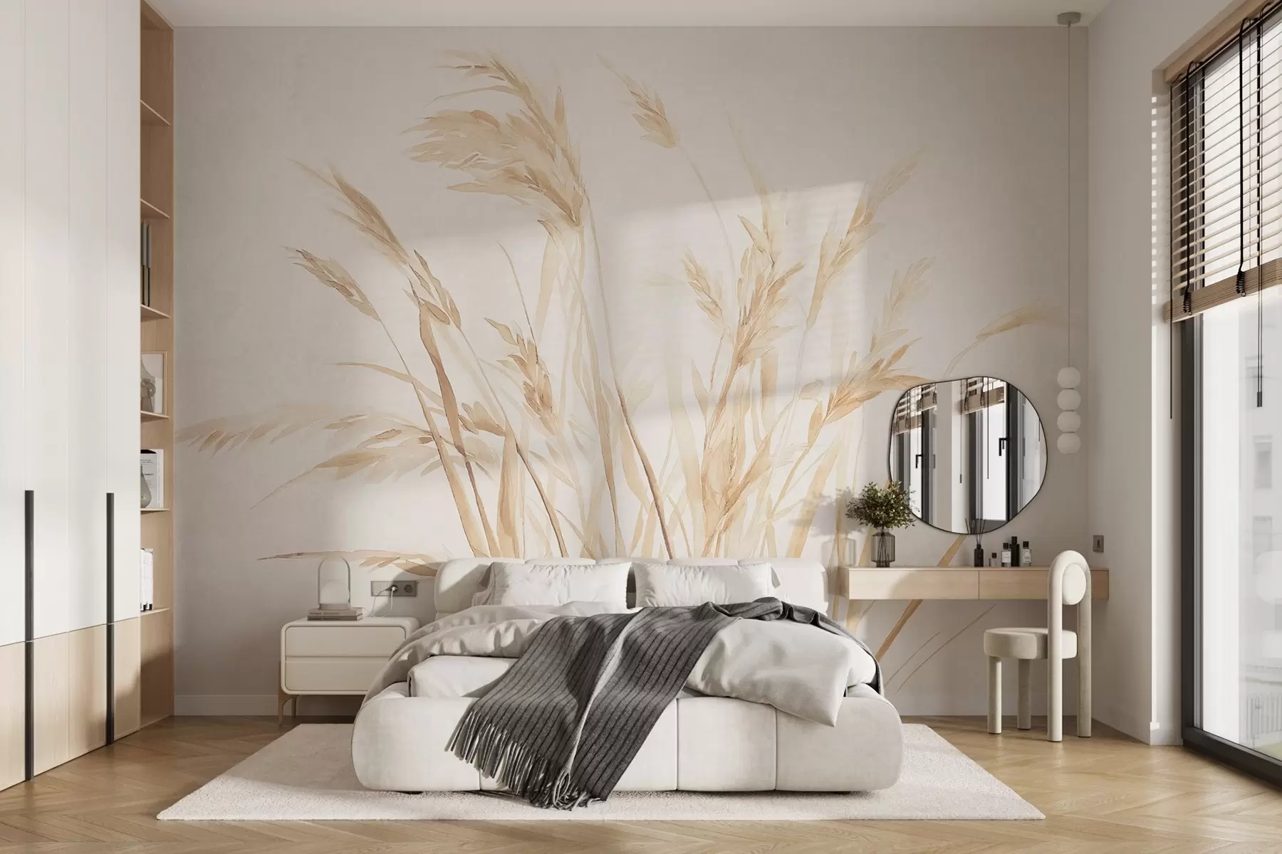 Wall Mural Photo Wallpaper Monochrome vintage wheat ears w09068