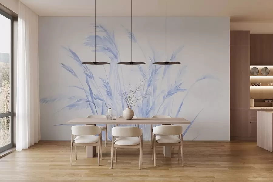 Wall Mural Photo Wallpaper Monochrome vintage wheat ears w09068v1