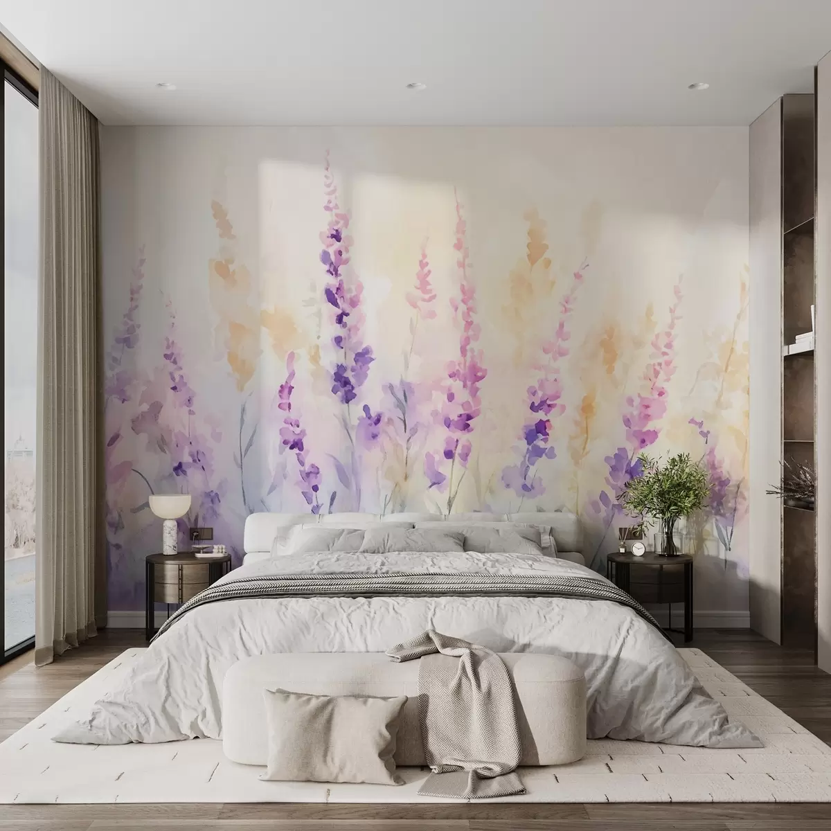 Wall Mural Photo Wallpaper Vintage lavender field w09069