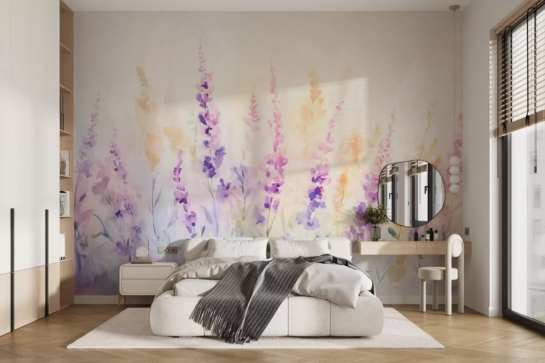 Wall Mural Photo Wallpaper Vintage lavender field w09069