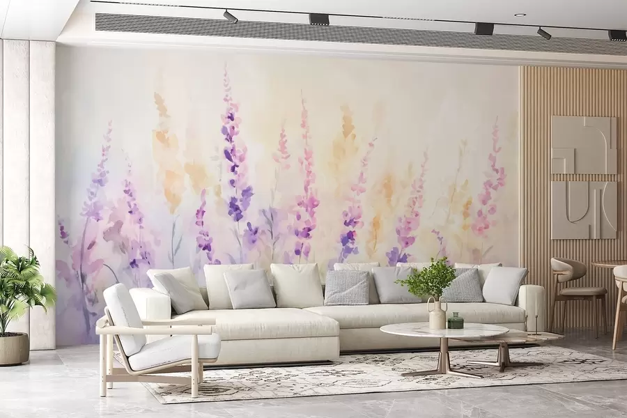 Wall Mural Photo Wallpaper Vintage lavender field w09069