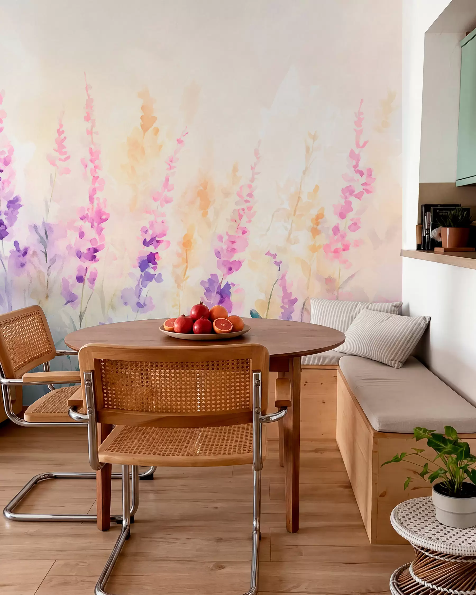 peintures murales Champ de lavande vintage w09069