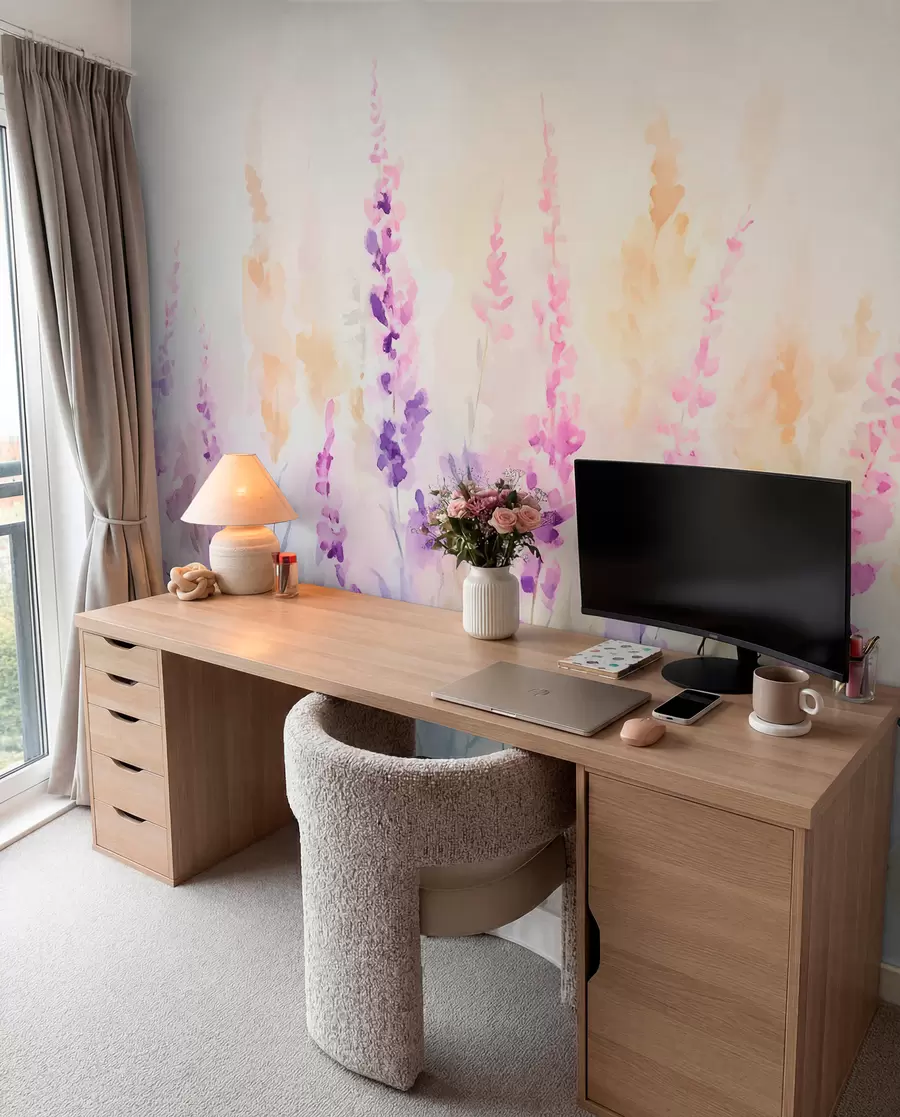 wall murals Vintage lavender field w09069