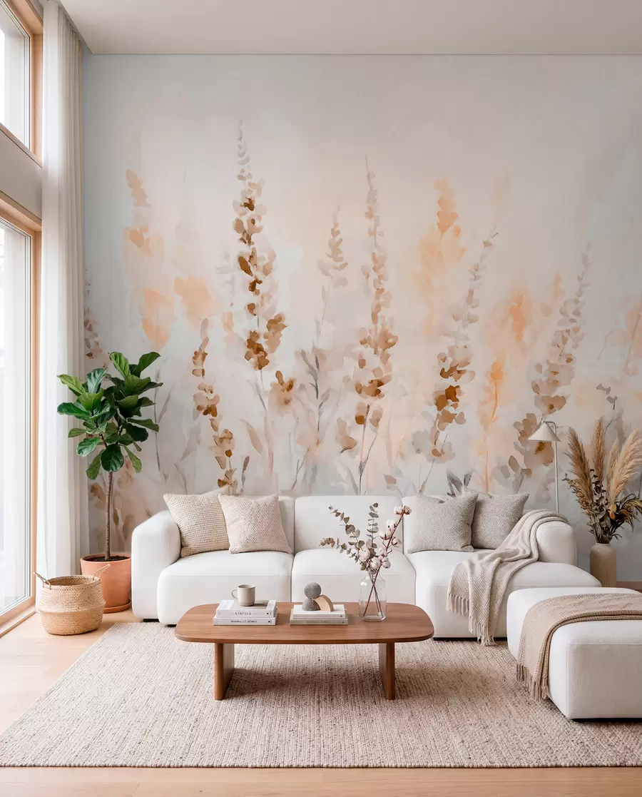 wall murals Vintage lavender field w09069v2