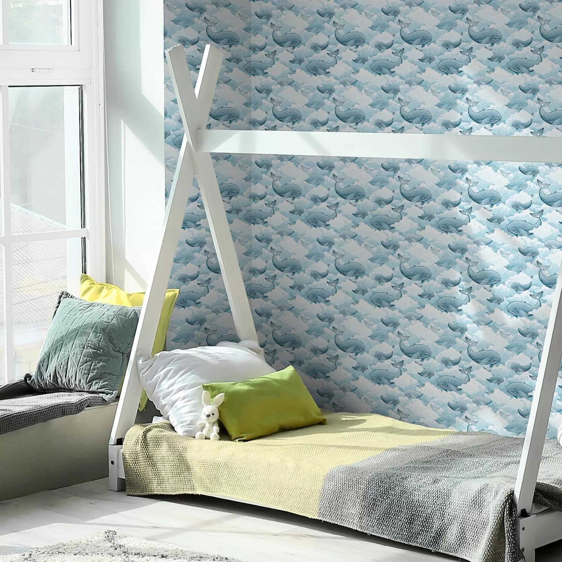 Wall Mural Photo Wallpaper Whales and clouds a00123