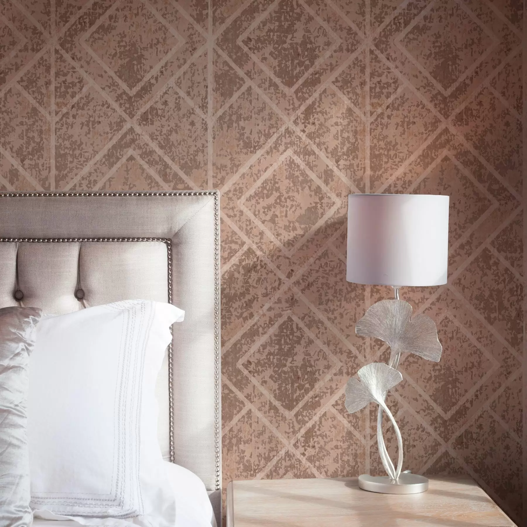 wall murals Geometric rhombuses on a textured background a00141