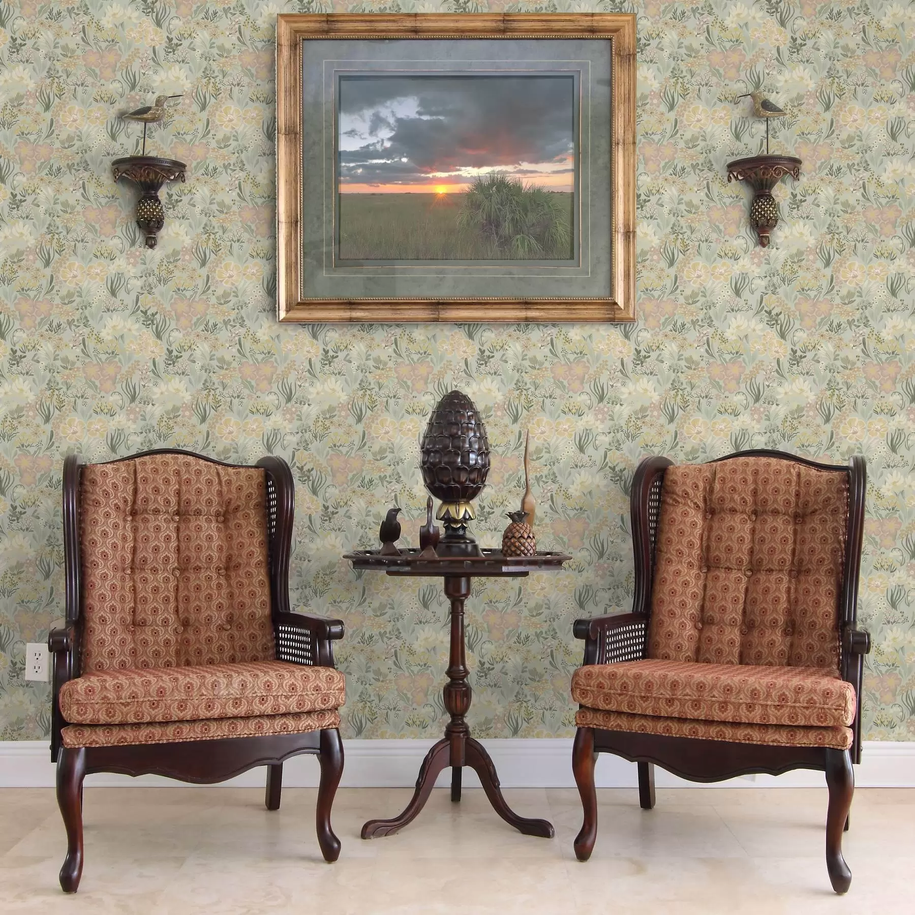 wall murals Spring composition in soft green colours a00154v2