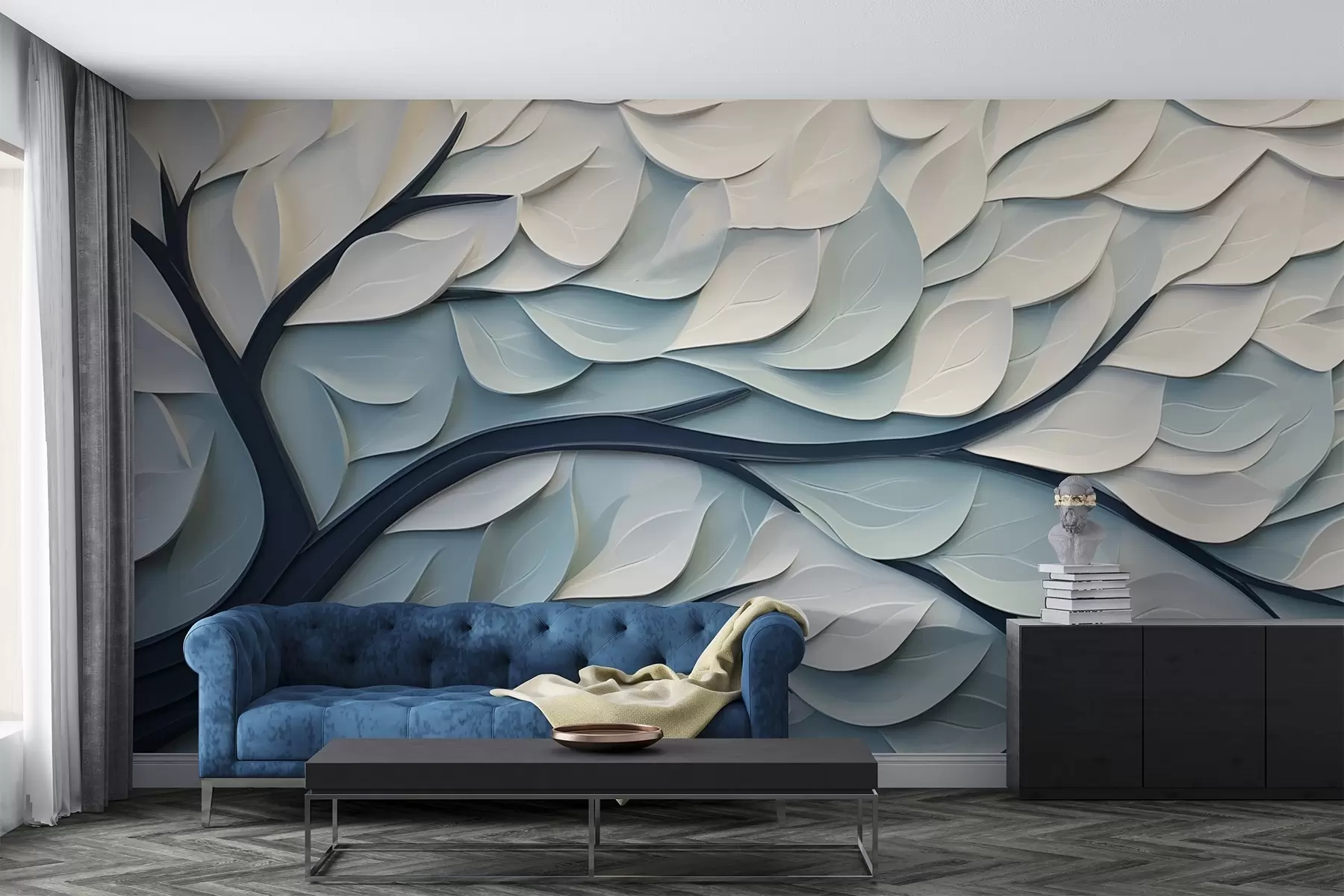 Wall Mural Photo Wallpaper Tree with abstract leaves w03889