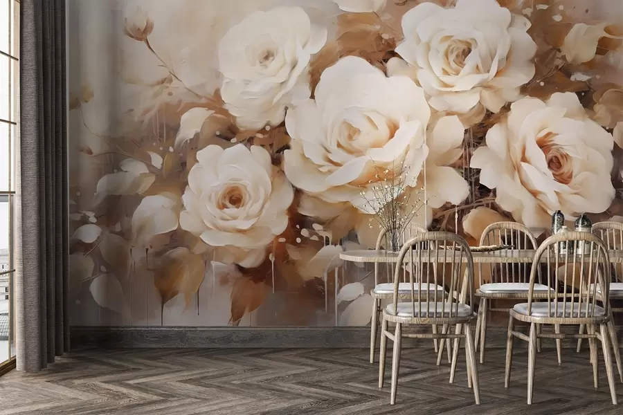 murales Rosas de estilo vintage w03895