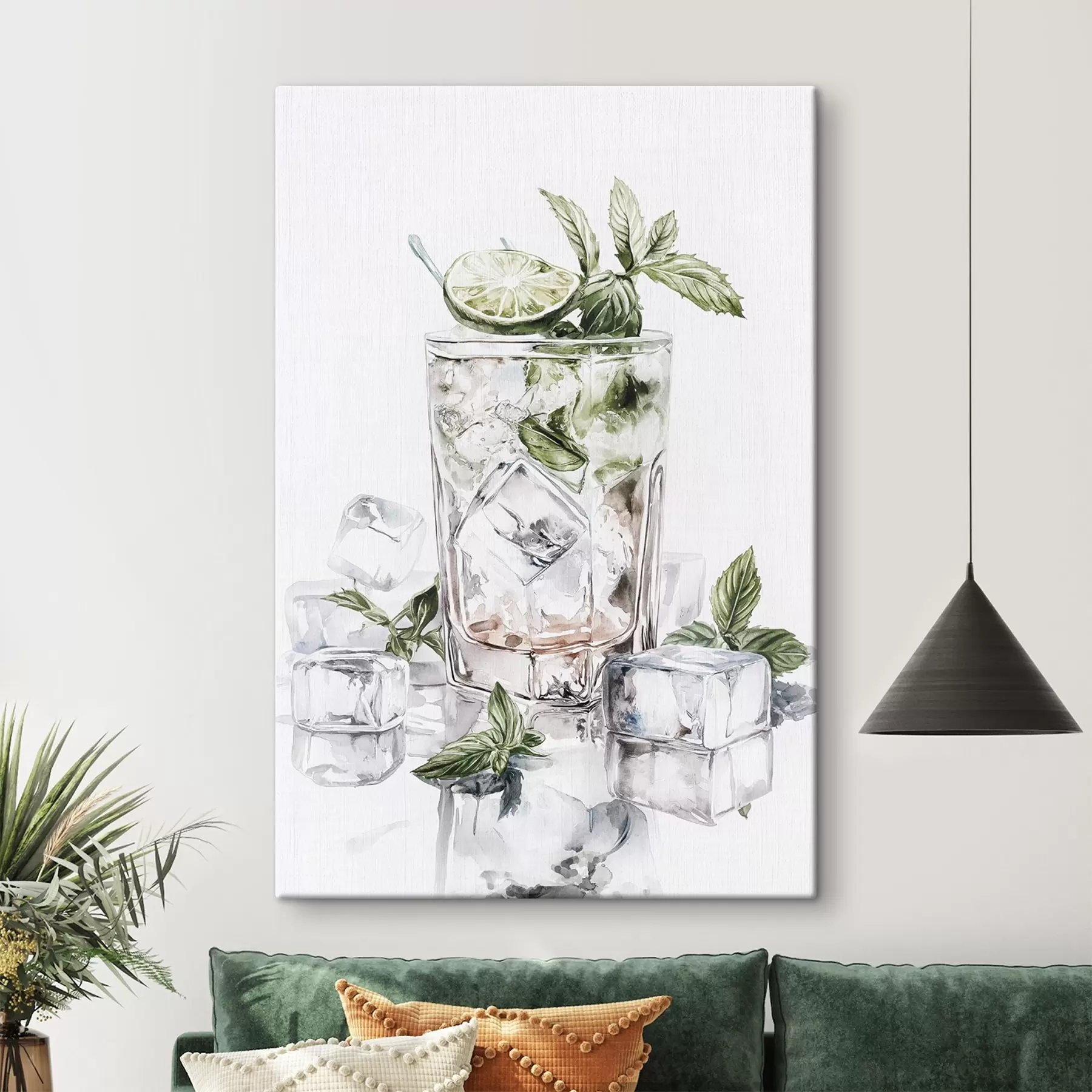 wall murals Mojito cocktail, watercolor style drinks, mint s44302