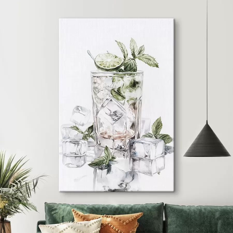 wall murals Mojito cocktail, watercolor style drinks, mint s44302