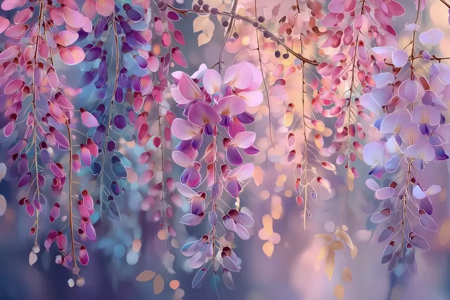 wall murals Colorful lilac in watercolor style w09103