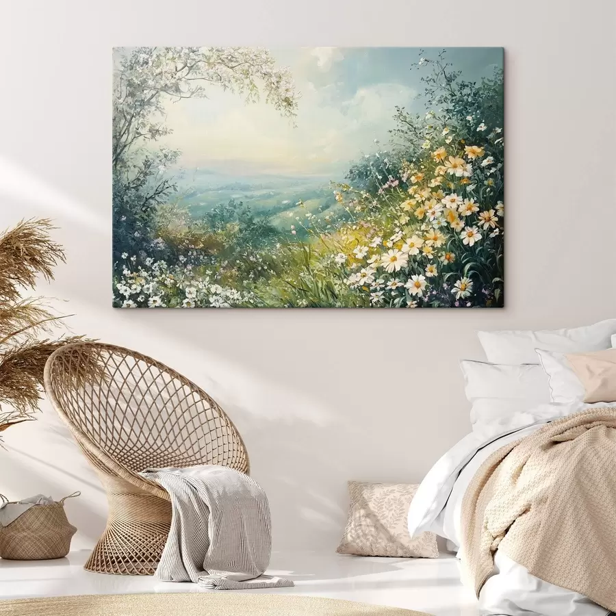 wall murals Blooming fields in the mountains s44325