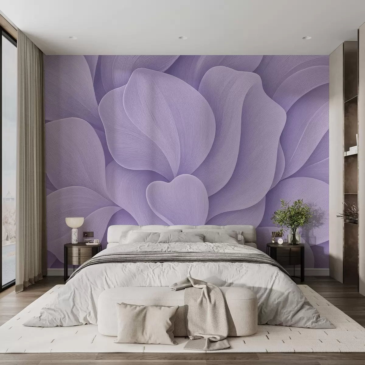 wall murals Voluminous petals w03976v2