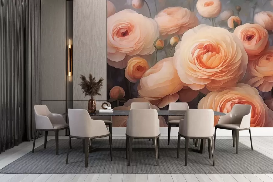 wall murals Volumetric flowers w03915