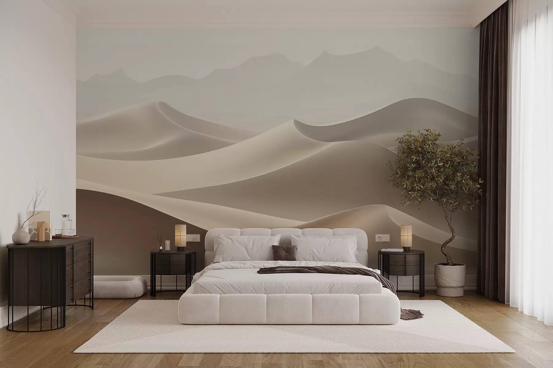 wall murals Sand waves of the desert w03920