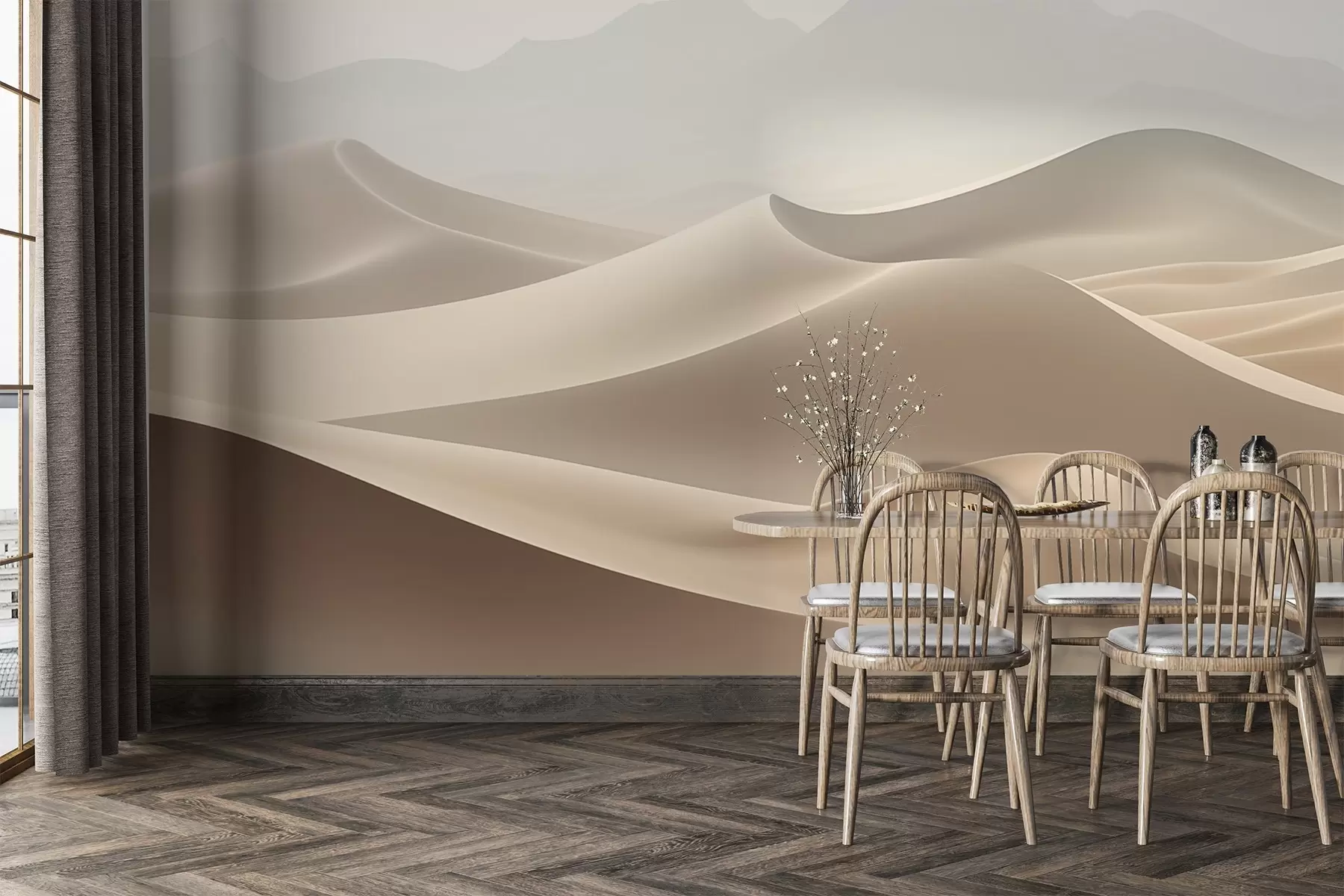 murais de parede Ondas de areia do deserto w03920